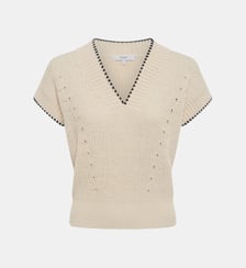 Pull V sans manche en coton - LORANE Gerard Darel