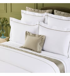 Housse de couette en percale de coton gris, Athéna Yves Delorme