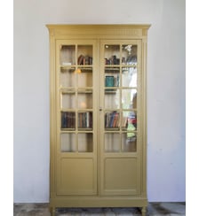 Bibliothèque vitrée en bois Madeleine N°704- Produit chiné Debongout