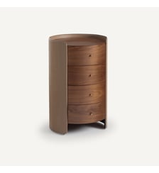Commode chevet plaqué noyer et cuir AM.PM