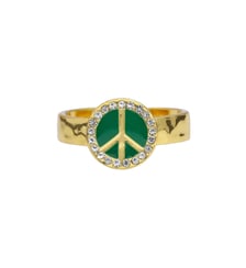 Bague avec cabochon en émail et corps en laiton doré FYESTA Hipanema
