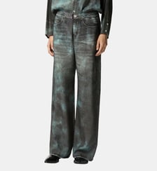 Pantalon large à imprimé effet jean Pinko