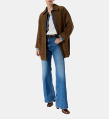 Manteau zippé en cuir velours - TILANE Gerard Darel