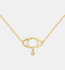 Collier mono-motif L'oeil en Plaqué Or avec diamant blanc La Garçonne Diamant