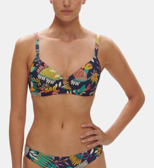 Haut de maillot de bain triangle avec armatures cachées - Imprimé Bleu Seaside Simone Pérèle