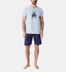 Pyjashort en jersey de coton léger - Ski You Later Arthur
