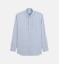 Chemise manches longues coton oxford rayé Serge Blanco