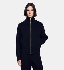 Cardigan col montant à strass Sandro
