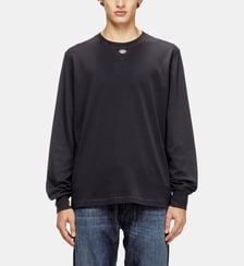 T-shirt à manches longues en coton avec Oval D Diesel