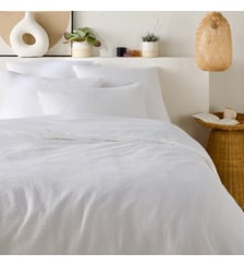 Housse de couette coton lavé nid d'abeille La Redoute Interieurs