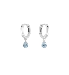 Mini Créoles 360° - 2 diamants poire, poids total 0,40ct approx.- Or blanc 750‰ La Brune & La Blonde