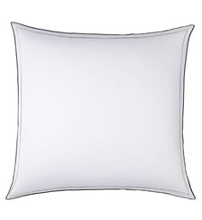 Taie D'oreiller Pure White Satin Lavé Stone Finition Black Drouault