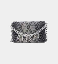 Porte-monnaie en denim matelassé motif argyle Diesel