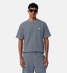 T-shirt coton texturé rayé Lacoste