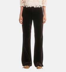 Pantalon flare en velours lisse - MAVY Pablo
