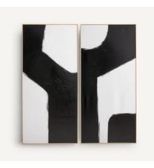 Lot de deux toiles peintes à la main AM.PM