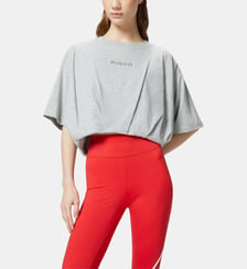 T-shirt court et ample avec broderie du logo Pinko