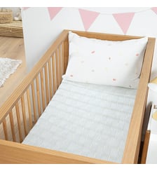 Drap-housse bébé, en gaze de coton, bonnet 17 cm, imprimé planètes La Redoute Interieurs