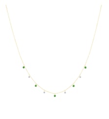 Collier Mini Rivière - Tsavorites et Diamants - Or jaune 750‰ La Brune & La Blonde