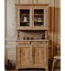 Buffet à deux corps en bois Gilbert N°1559- Produit chiné Debongout