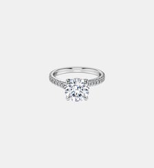 Bague solitaire Eternity, Diamants de synthèse 2,25 ct tw, Forme ronde, Or blanc 18 carats Swarovski