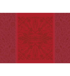 Set pur coton antitache motif jacquard bordeaux Cassandre grenat Garnier Thiebaut
