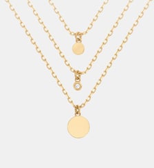 Collier triple chaînes États d'Âme en Plaqué Or avec diamant blanc La Garçonne Diamant