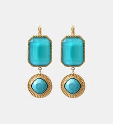 Boucles d'oreilles dormeuses pendantes   - Louise Satellite