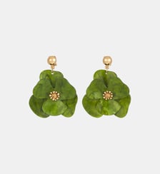 Boucles d'oreilles clips - fleurs en résine vertes Balaboosté
