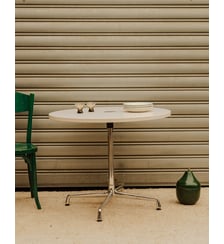 Table à manger chromée et en bois blanc Karla N°1309 - Produit chiné Debongout