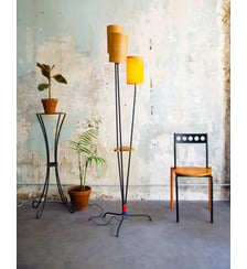 Lampadaire au triple abajour Julien N°374- Produit chiné Debongout