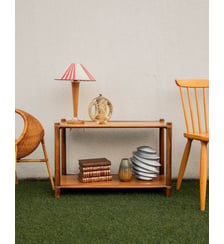 Table d'appoint en bambou et teck Hanna N°773- Produit chiné Debongout