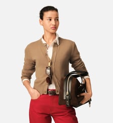 Cardigan col rond en cachemire Ami de Coeur AMI Paris