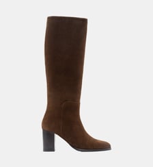 Melia - Bottes En Cuir Veau Velours Cognac Parallèle