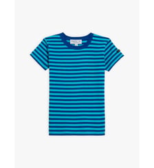 t-shirt New Boogie en coton côtelé à rayures 8/8 bleues Agnès b.