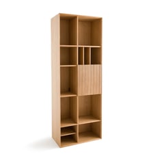 Bibliothèque 1 porte, chêne et plaqué AM.PM