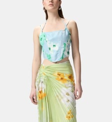 Top sans manches façon corset à fleurs Pinko