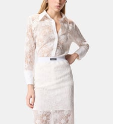 Chemise en tulle et dentelle Pinko
