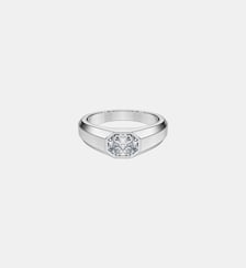 Anneau Octagon, Diamants de synthèse 1,0 ct tw, Forme octogonale, Or blanc 18 carats Swarovski