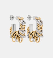 Petites boucles d'oreilles Punk XL Link bicolore argent et or Rabanne