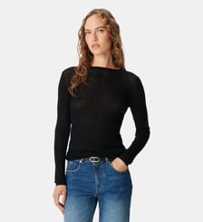 Pull col rond tricot fin 100% laine Ikks