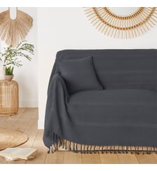 Plaid artisanal frangé coton La Redoute Interieurs