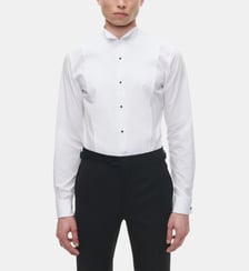 Chemise slim en coton à plastron col cassé Fursac
