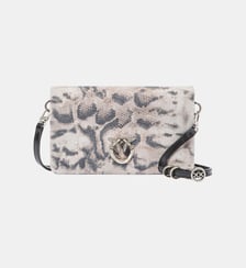 Petite pochette à bandoulière love bag click soft horizontal mini en daim embossé python Pinko
