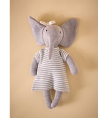 Peluche éléphant en tricot avec robe en point mousse Cyrillus