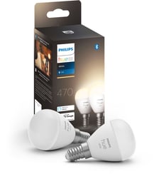 Ampoule LED connectée E14 White Sphérique pack de 2 Philips Hue