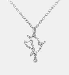 Collier chaîne L'Hirondelle en Argent avec diamant blanc La Garçonne Diamant