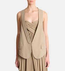 Veston asymétrique en gabardine de coton Balmain