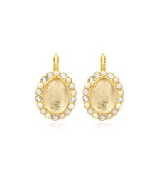 Boucles d'oreilles dormeuses ovales Océane  doré à l'or fin - Oceane Satellite