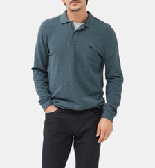 Polo uni slim en coton à manches longues The Gunn Rodd & Gunn